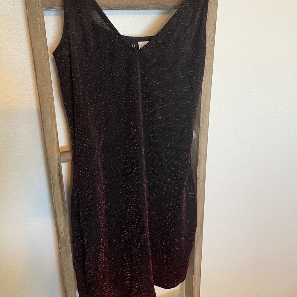 DIVIDED NWOT Womens Size 6 Semi Sheer Red Sparkle Mini cocktail dress